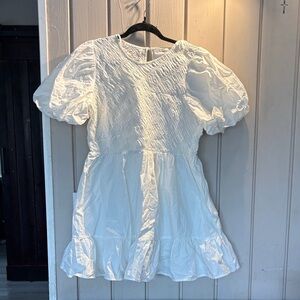 White Puff Sleeve Dress
